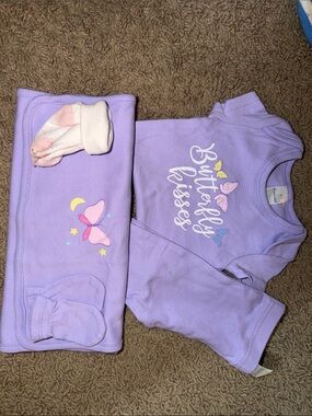Girls' Lavender Butterfly Pajama Set
